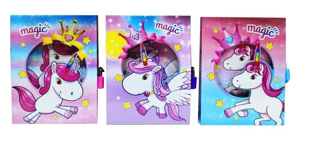 Diario intimo linea unicornio con candado