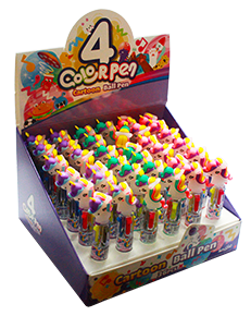 Boligrafo chico cuatro colores unicornio