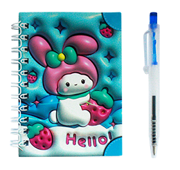 Libreta fantasia con boligrafo
