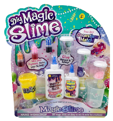 Laboratorio de slime con accesorios en blister
