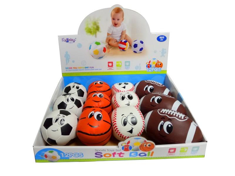 Pelota soft deportes en display x 12 u.