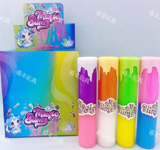 Slime en tubo doble color en display