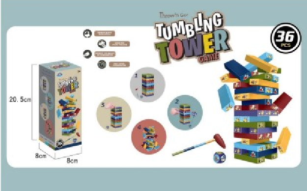 Jenga de colores en caja