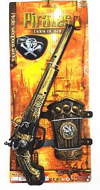 Pistola y pulsera de pirata en blister