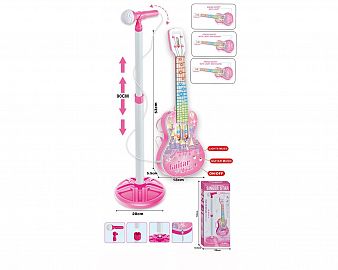 Guitarra con micrófono de pie con luz y sonido