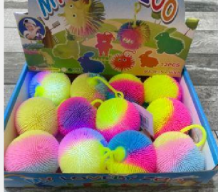 Pelota multicolor con luz en display x 12